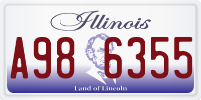 IL license plate A986355