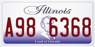 IL license plate A986368