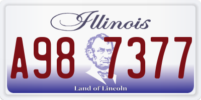 IL license plate A987377
