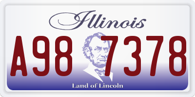 IL license plate A987378