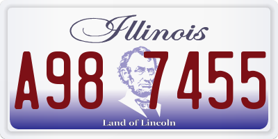IL license plate A987455