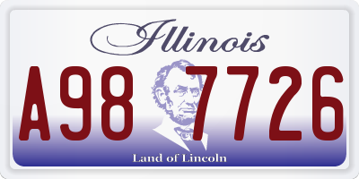 IL license plate A987726