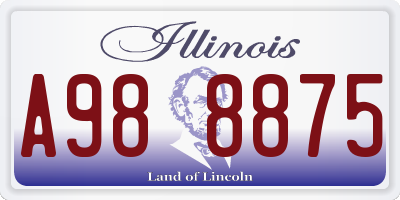 IL license plate A988875