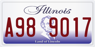 IL license plate A989017
