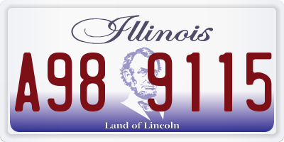 IL license plate A989115