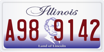 IL license plate A989142