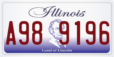 IL license plate A989196