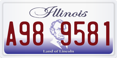IL license plate A989581