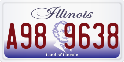 IL license plate A989638