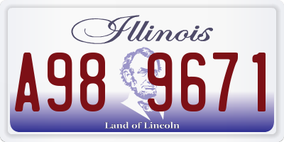 IL license plate A989671