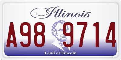 IL license plate A989714