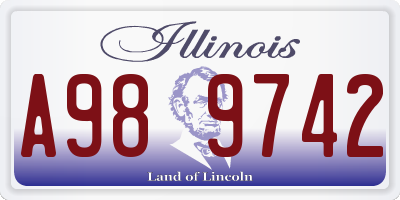 IL license plate A989742
