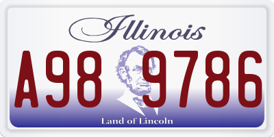 IL license plate A989786