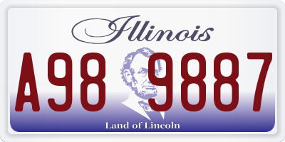 IL license plate A989887