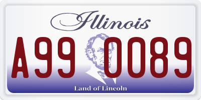 IL license plate A990089