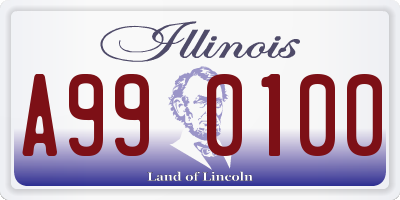 IL license plate A990100