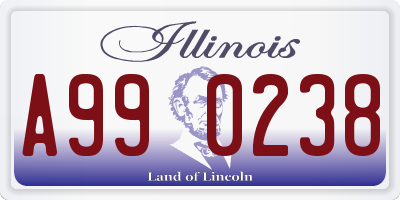 IL license plate A990238