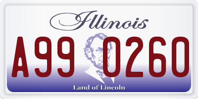 IL license plate A990260