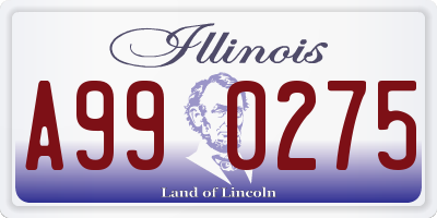 IL license plate A990275