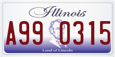 IL license plate A990315