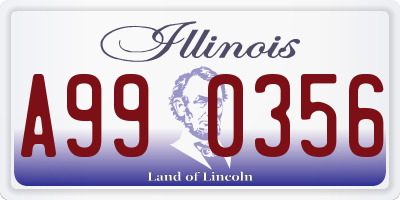 IL license plate A990356