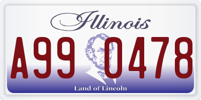IL license plate A990478