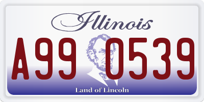IL license plate A990539
