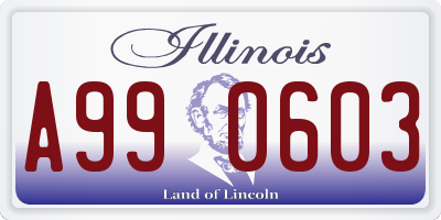 IL license plate A990603
