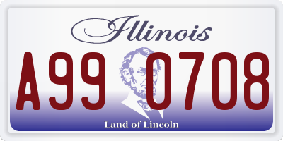IL license plate A990708