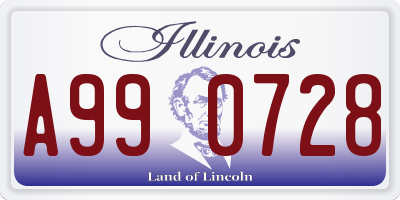 IL license plate A990728