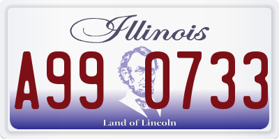 IL license plate A990733