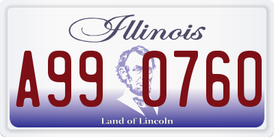IL license plate A990760