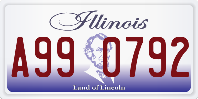 IL license plate A990792