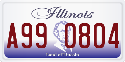 IL license plate A990804