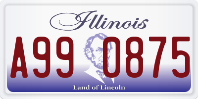 IL license plate A990875