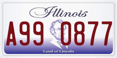 IL license plate A990877