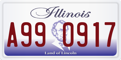 IL license plate A990917