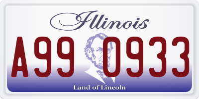 IL license plate A990933