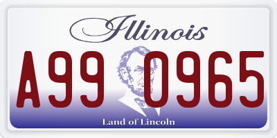 IL license plate A990965