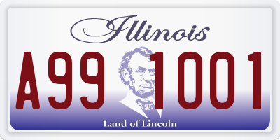 IL license plate A991001