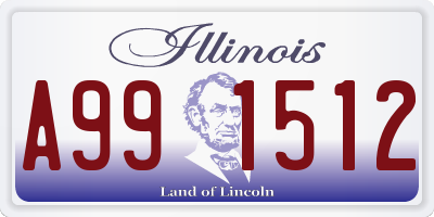 IL license plate A991512