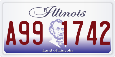 IL license plate A991742