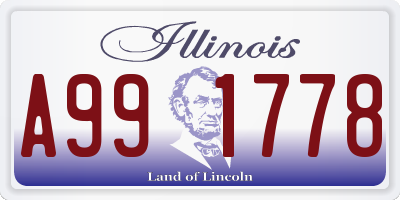 IL license plate A991778