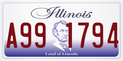 IL license plate A991794