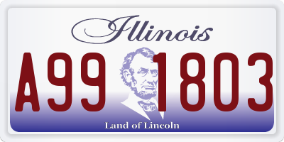 IL license plate A991803