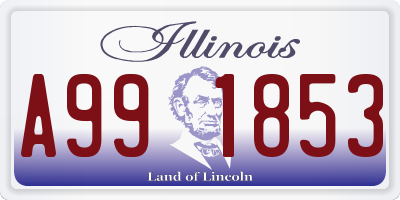 IL license plate A991853