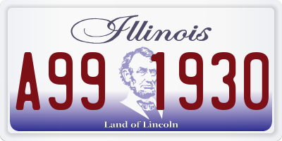 IL license plate A991930
