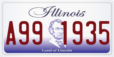 IL license plate A991935
