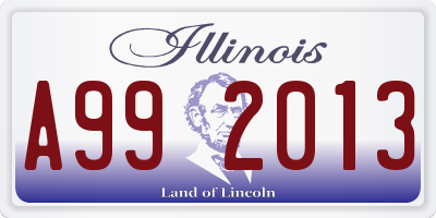 IL license plate A992013