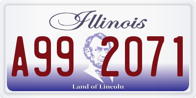 IL license plate A992071
